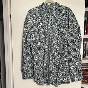 Ariat Men's Floral Button-Down Shirt - Black and White